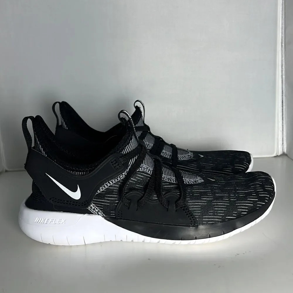 NIKE Women’s Flex Contact 3 Running Shoe Black/White Sneaker Size 5.5.